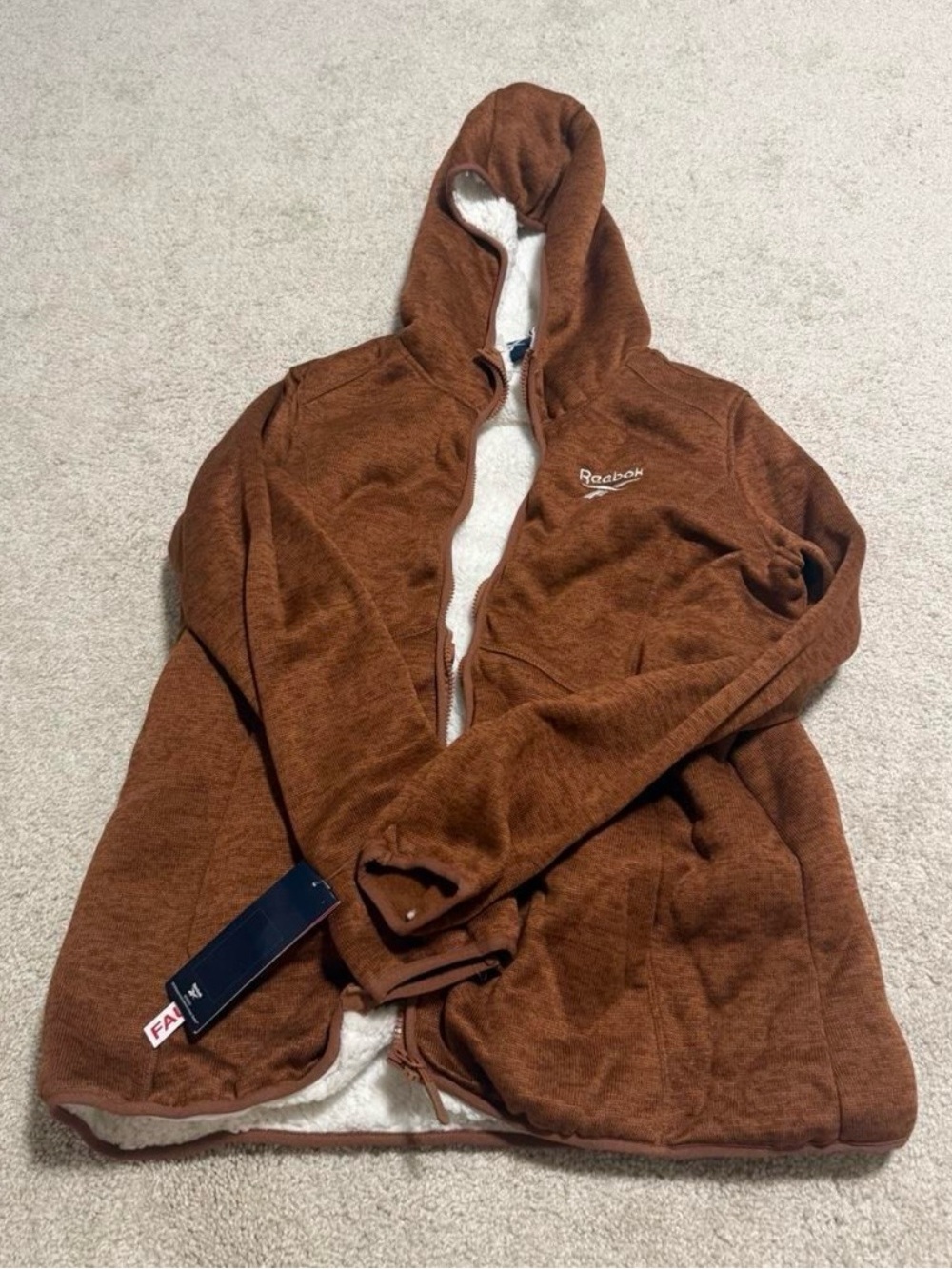 Reebok Brown Hooded Faux-Fur Lined Jacket